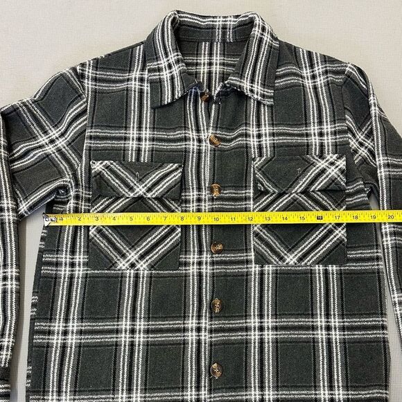 SHEIN Black and White Casual Button Down Shirt - Picture 3 of 4